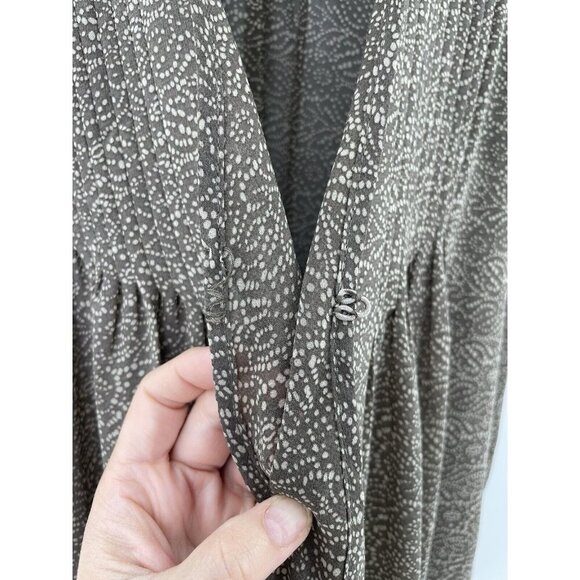 cAbi Women’s Brown Geometric Print Chiffon Tunic Vest Sweater Size L, Flaw‎ - Picture 8 of 10